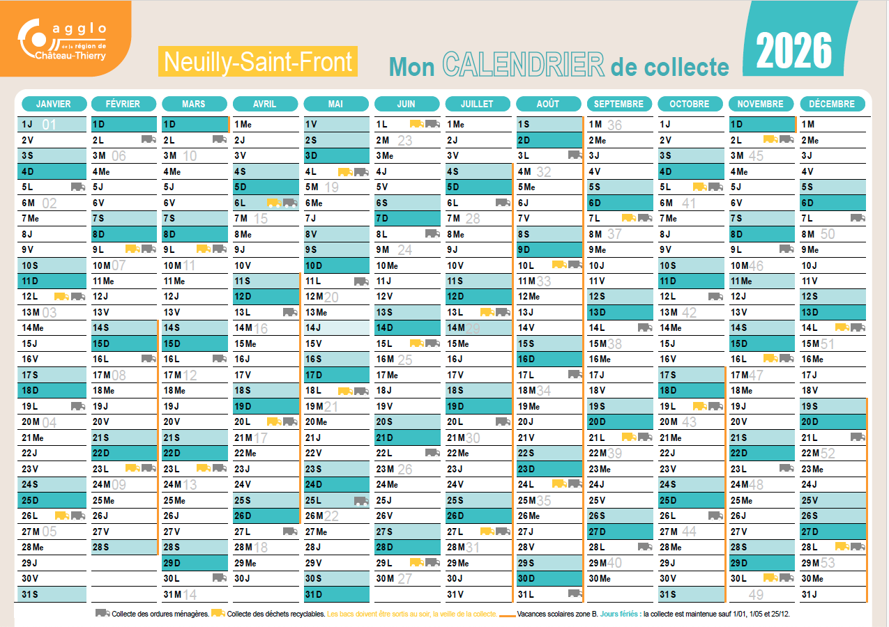 Calendrier déchets