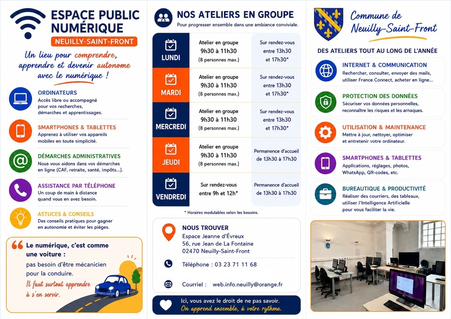 Plaquette salle info recto
